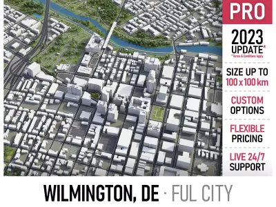 Wilmington - 3D City Model Low-poly 3D model