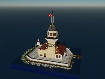 Voxel Maiden Tower Low-poly 3D model