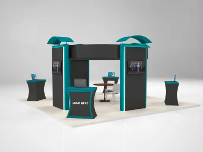 Exhibition Stand Booth Size 6x6 m 3D model