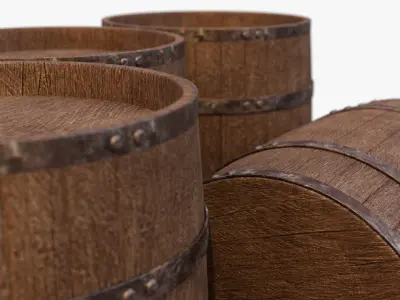 Stack of Barrels 3D model