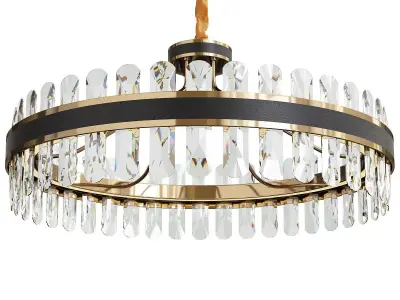 Sticks gold chandelier Low-poly 3D model