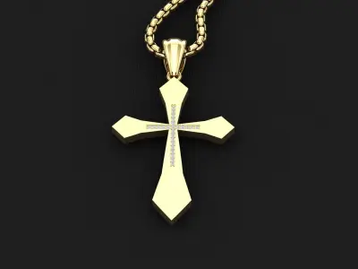High Cross Pendant Light Gold 18K 3CP016 3D print model