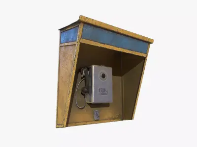 Old Payphone Low-poly 3D model