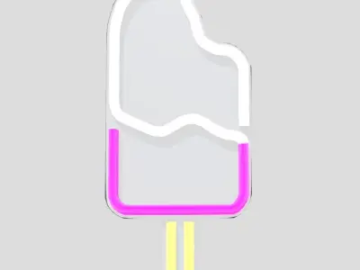 Neon Sign Popsicle Low-poly 3D model