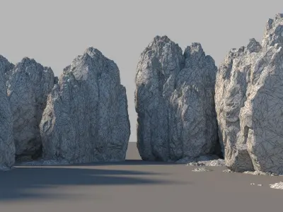 Rock islands Low-poly 3D model