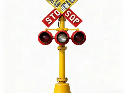 Antique Mechanical Semaphore Traffic Sign 3D Model Low-poly 3D model