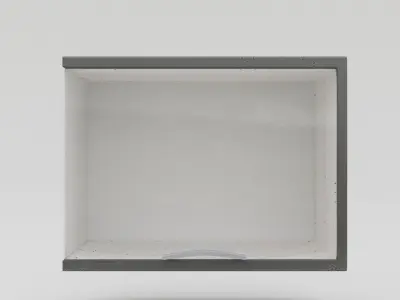 Fireplace square frame with glass door Free 3D model