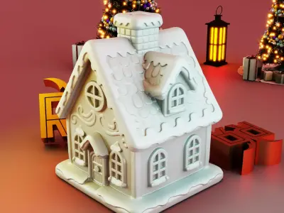 Frosted Christmas Ginger House 3D print model