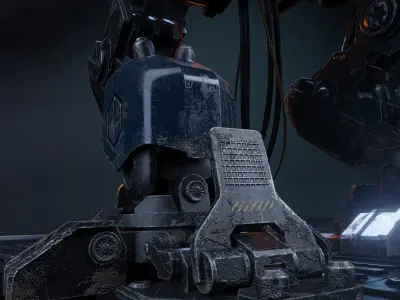 Low-polygon 3D model of a robot with 4K textures Low-poly 3D model