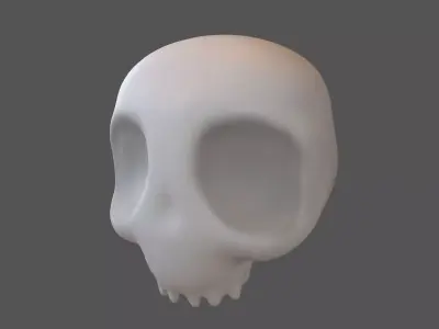 Cartoon Skull v2 004 Low-poly 3D model