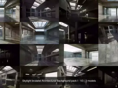 Skylight brutalist Architectural Background pack I - V3