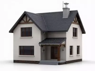 Style Suburban House 3D Model v1 Low-poly 3D model