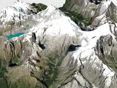 Mount Tutoko New Zealand 3D model