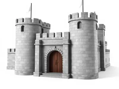 Stone Castle Fortress model pack Low-poly 3D model