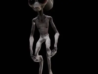 Alien Animated and Rigged Low-poly 3D model