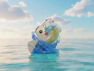 Gyarados Controller Stand 3D print model