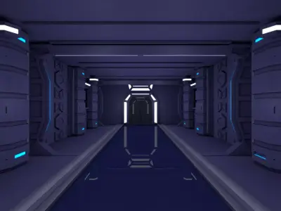 Sci Fi Corridor 3D model 56