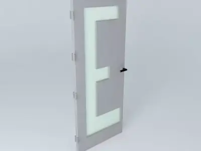 Very detail door with glass Free 3D model