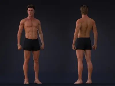 Male Base  Rig Low-poly 3D model