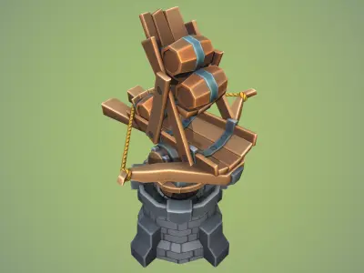 Low poly Barrelthrower Mk II Low-poly 3D model