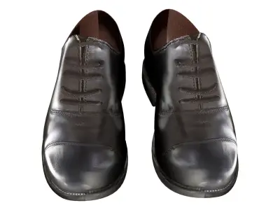 Men Classic Shiny Oxford Shoes Low-poly 3D model