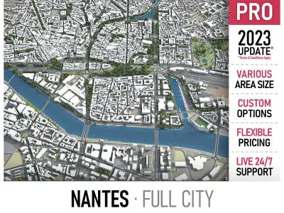 Nantes Low-poly 3D model