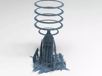 Cyber Elite Tower Media Tower Tall Low-poly 3D model