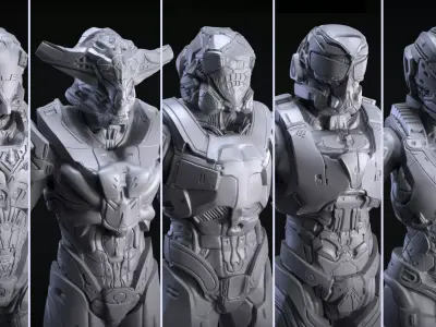 Sci-Fi Armors Sculpt Bundle 1 3D model