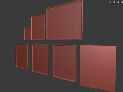 wall art architectural assets picture frames Low-poly 3D model