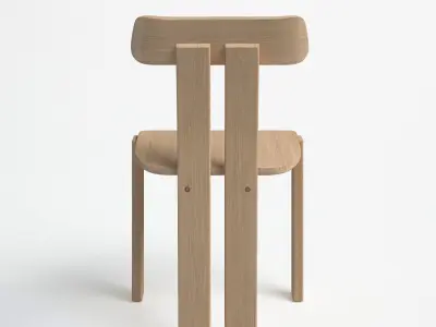 Solid wood chair 3D model