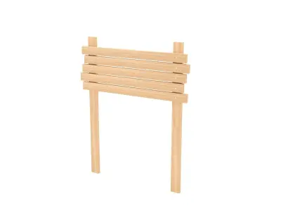 Wooden Signboard 3D model