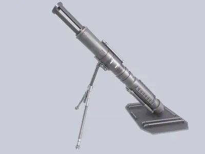 Sci fi mortar Low-poly 3D model