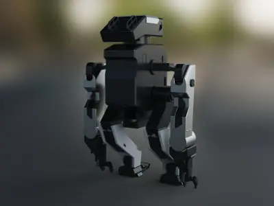 robotic mech scifi planet  3D model