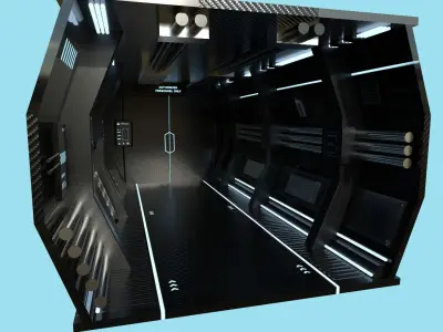 SciFi Black Backdrop - Scenery Full Perm Spaceship Interior Low-poly 3D model
