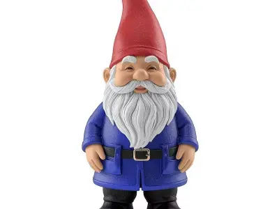 Classic Garden Gnome 3D Model Whimsical Yard Decor Low-poly 3D model