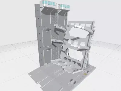 -MHB04C- Mecha Hangar Bay 04 Hangar customizable with expansions 3D print model