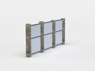 Wall fragment Low-poly 3D model