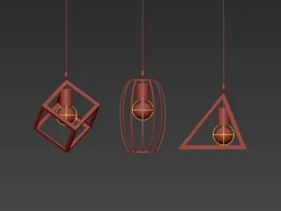 Lampe black retro pendant 3D model