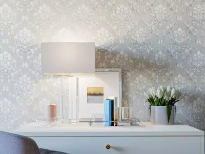 Pearl Ivory Embossed Damask Wallpaper  Texture