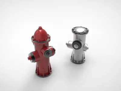 Public hydrants Low-poly 3D model