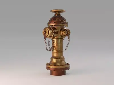 Fire Hydrant 25 - Steampunk Fireplug Vintage Design 3D model