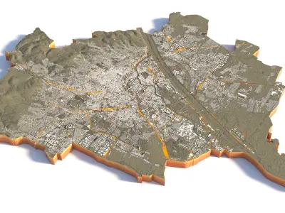 Vienna City in Austria 3D model