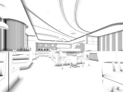 Business Restaurant - Coffee - Banquet  201 3D model