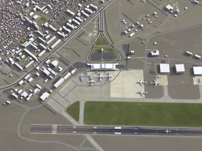 Ulaanbaatar - Chinggis Khan Airport - UBN Low-poly 3D model