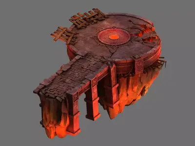 Magma Rift - Round Platform 01 3D model