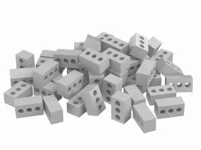 Pile Of Concrete Bricks 3D model purchase