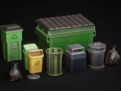 Trash Props - Urban - Stylized Pack Low-poly 3D model