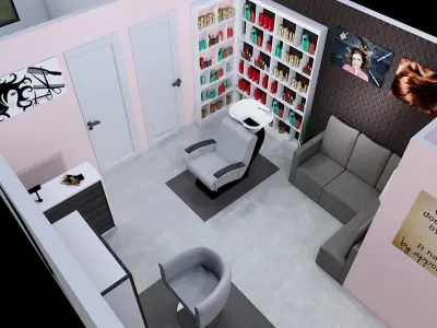 HAIRDRESSER SALON Free low-poly 3D model