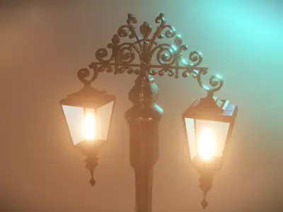 Victorian -Style Lampppost Low-poly 3D model