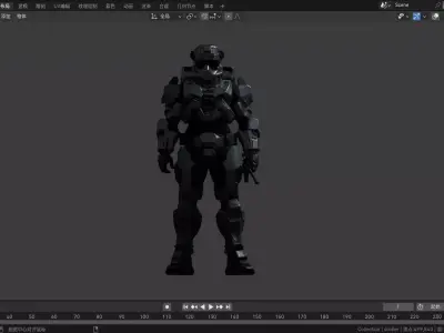 sci-fi armored soldier  3D model